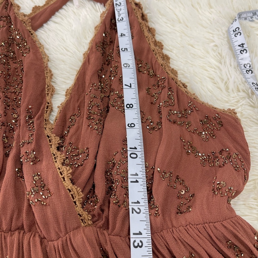 Free People Rust Embellished Halter Blouse - Picture 11 of 13